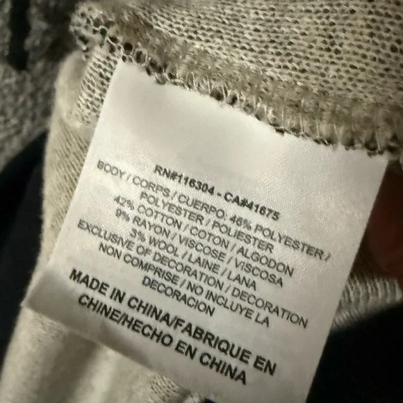 Converse Gray Wool Blend Knit Pullover Sweater w/ Star Patch Size M - Picture 6 of 6